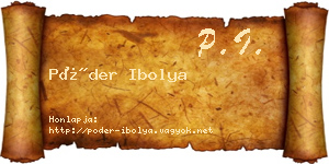 Póder Ibolya névjegykártya